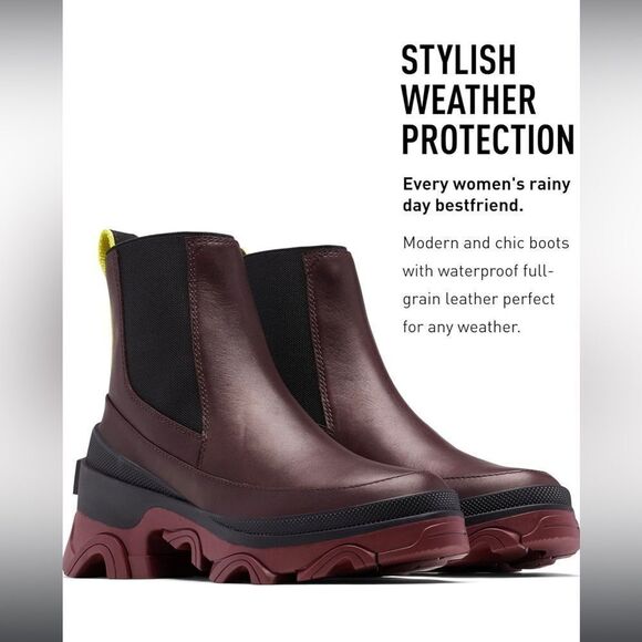 Maroon sorel waterproof brex Chelsea boot - Picture 1 of 11